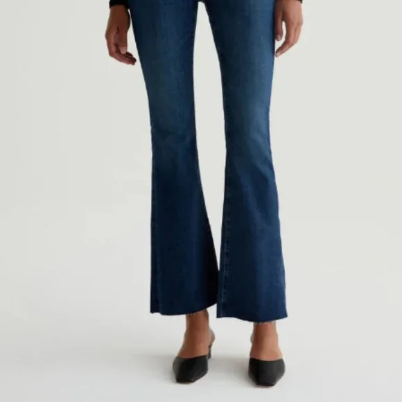 NEW AG Jeans Farrah Unhemmed Bootcut Denim Jeans - High Rise in Indigo 252 - Picture 8 of 9